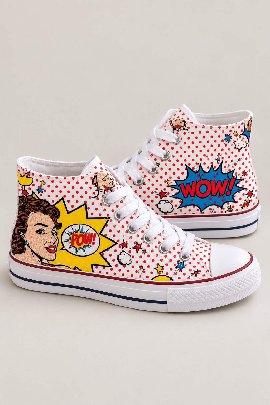 Zapatillas personalizadas a mano Artekalemu, diseño Pop Art Vintage